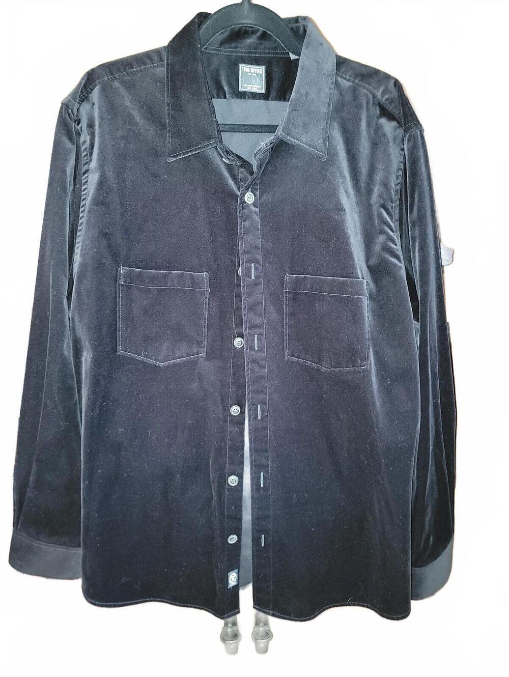 Todd Snyder New York Men's Black Velvet Button-Up Shirt XXL